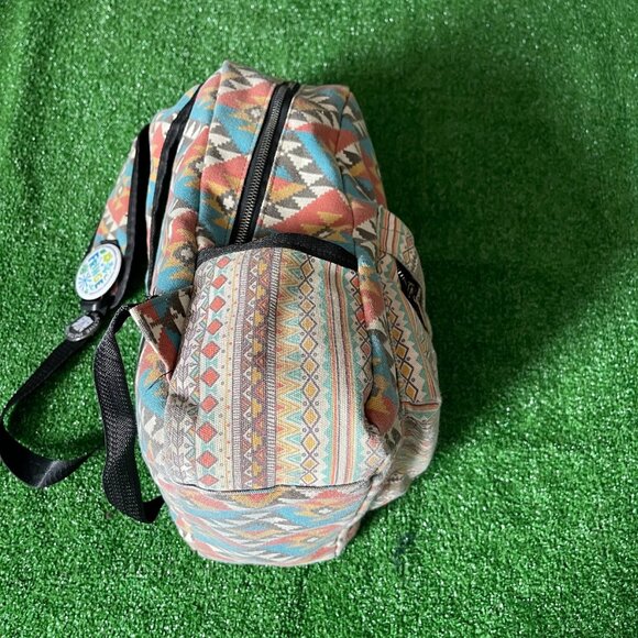 Aeropostale Geometric Pattern Bohemian Style Pockets Medium Backpack Bookbag - Picture 11 of 15